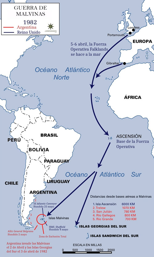 Plano de la guerra de Malvinas